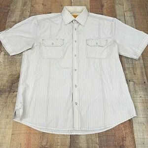 Enzo Denim Button Down Short Sleeve Shirt Men’s Sz L
